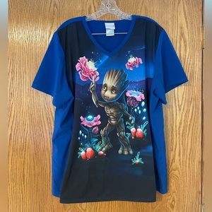 COPY - Cherokee Tooniforms Marvel Groot scrub top size XL